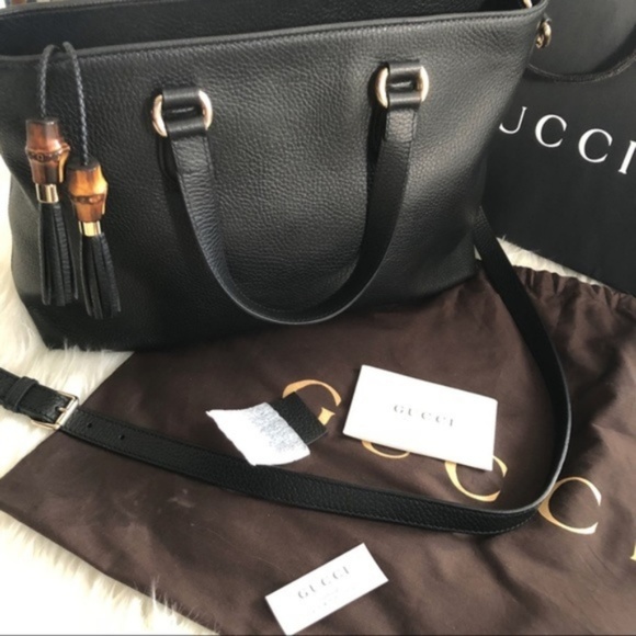 Gucci Handbags - Gucci Bamboo Tassel Dollar Calf Tote